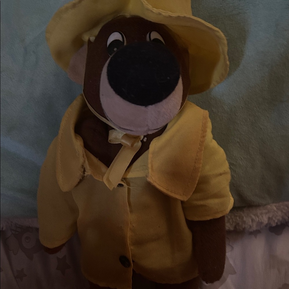 Charming Yellow Raincoat Bear Plush